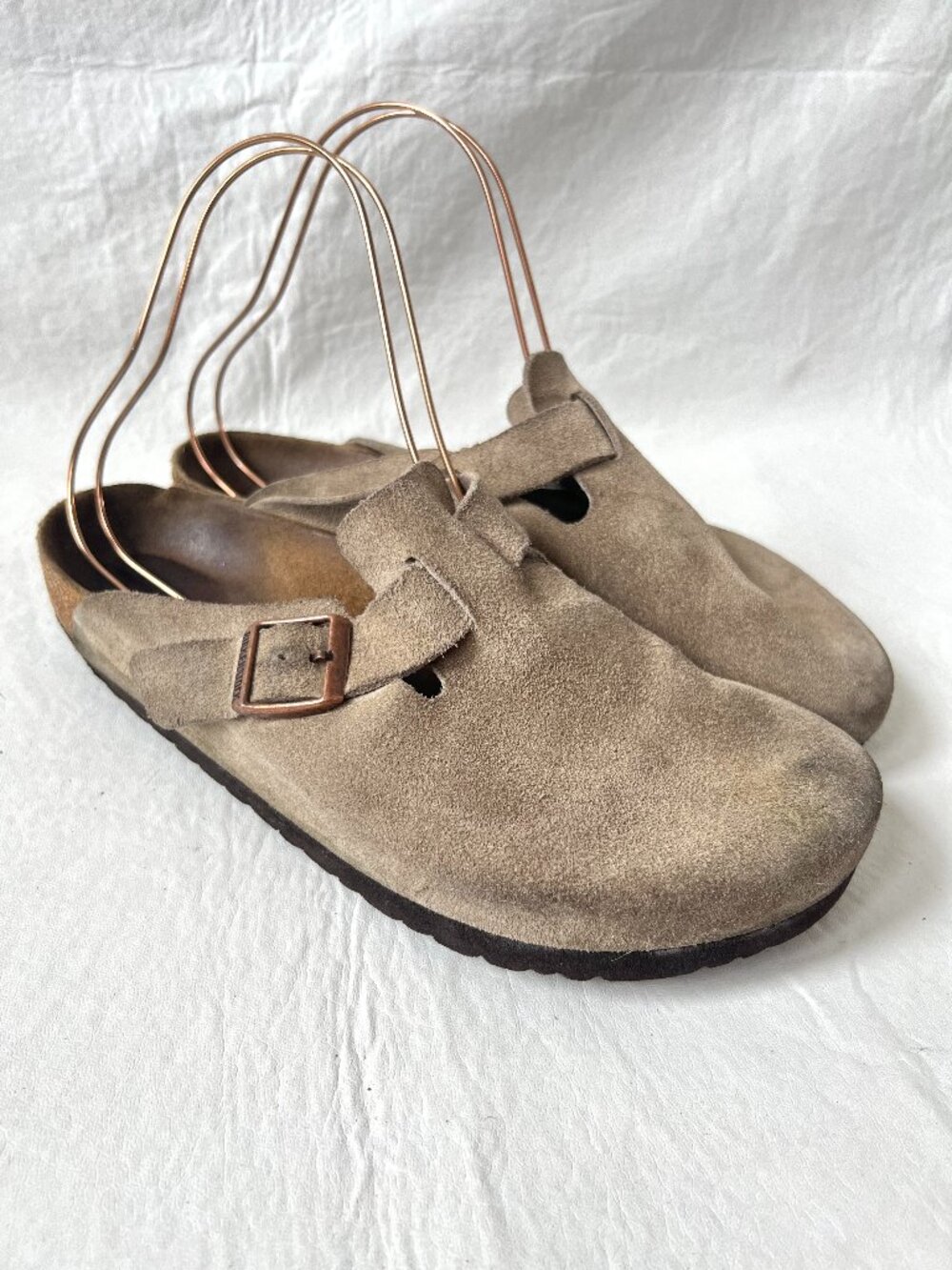 Birkenstock clogs Boston beige taupe suede EU 43 mens 10 10.5 slip on shoes
